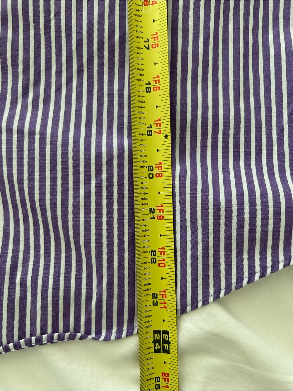 Lauren Ralph Lauren Women’s Purple and White Striped Dress Shirt Petite Large - Picture 6 of 9
